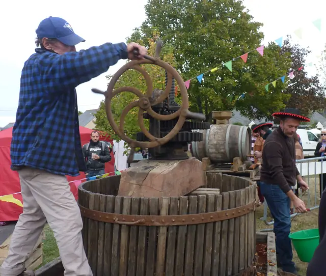 Pressage traditionnel des pommes