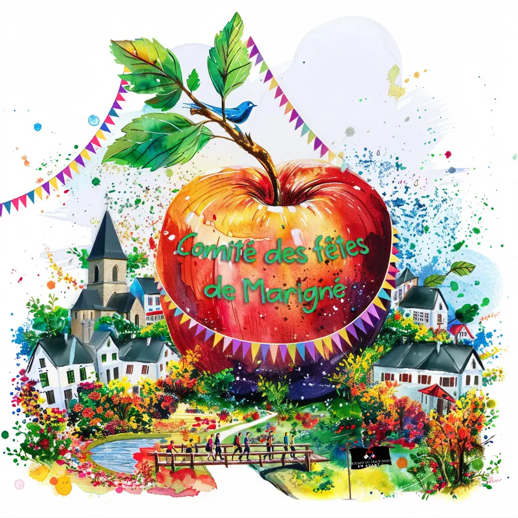 Dessin pomme comité des fêtes de Marigné